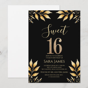 Convite Gilded Glitz Sweet 16