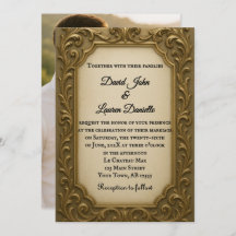 Gilded in Gold Photo Wedding Invitation
