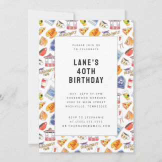 Convite Gilmore Girls Watercolor Icons Aniversário