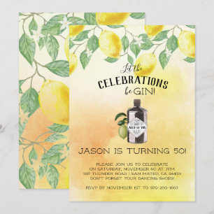 Convite Gin Themed Festa de aniversário