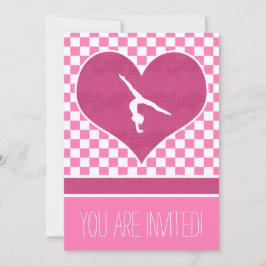 Convite Ginástica Bonito Verificada a Rosa Personalizada