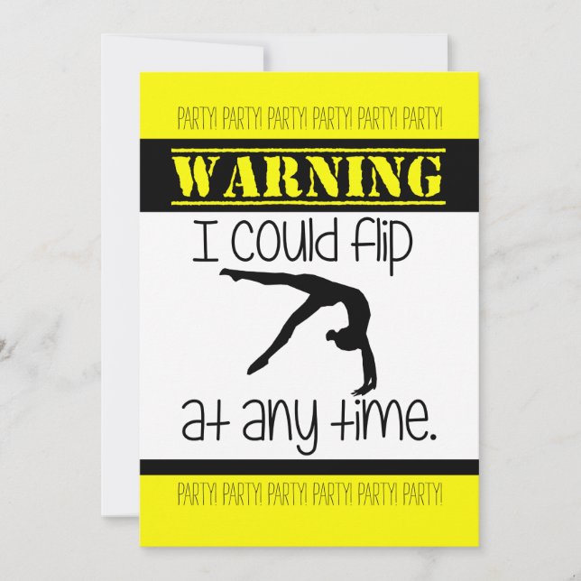 Convite Ginástica Eu Poderia Sacudir A Qualquer Momento Em (Frente)