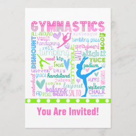 Convite Ginástica Pastel Personalizada Palavras Tipografia