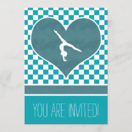 Convite Ginástica Verde-Teal Personalizada Verificada
