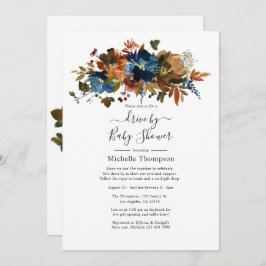 Convite Ginger e Marinho Floral por Chá