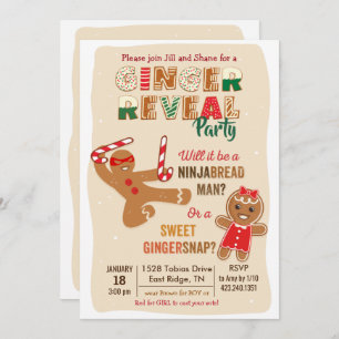 Convite Gingerbird Man Gender Revement Party