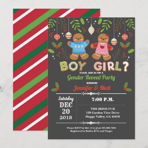 Convite Gingerbird Sexo de Natal revela chá de fraldas