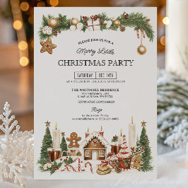 Convite Gingerbread Christmas Party Invitation