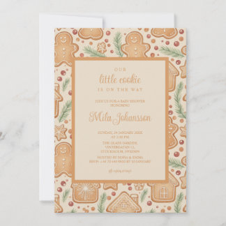 Convite Gingerbread Cookie Christmas Winter Baby Shower