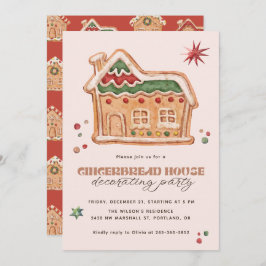Convite Gingerbread House Decorating Party Christmas