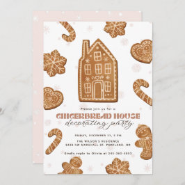 Convite Gingerbread House Decorating Party Christmas