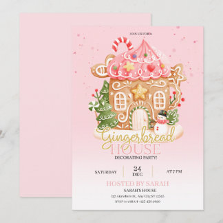 Convite Gingerbread House Decorating Party Invitation 