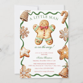 Convite Gingerbread Man | Christmas Baby Shower