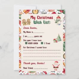 Convite Gingerbread Man Christmas Letter to Santa