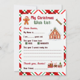 Convite Gingerbread Man Christmas Letter to Santa