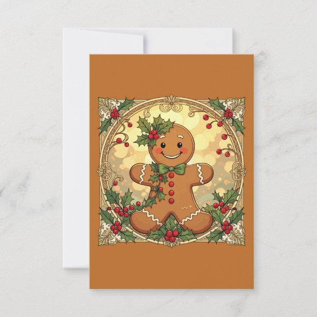 Convite Gingerbread Man Cookies Festive Christmas (Frente)