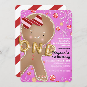 Convite Gingerbread Man ONE primeiro aniversario