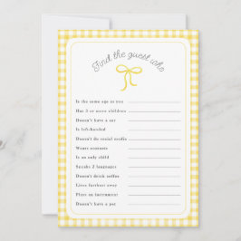 Convite Gingham Amarelo Encontre o jogo de chá do Convidad
