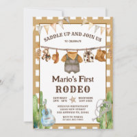 Gingham Clothesline Meu Primeiro Aniversário Rodeo