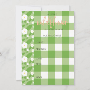 Convite Gingham do Springtime e Tema de Chá de fraldas de