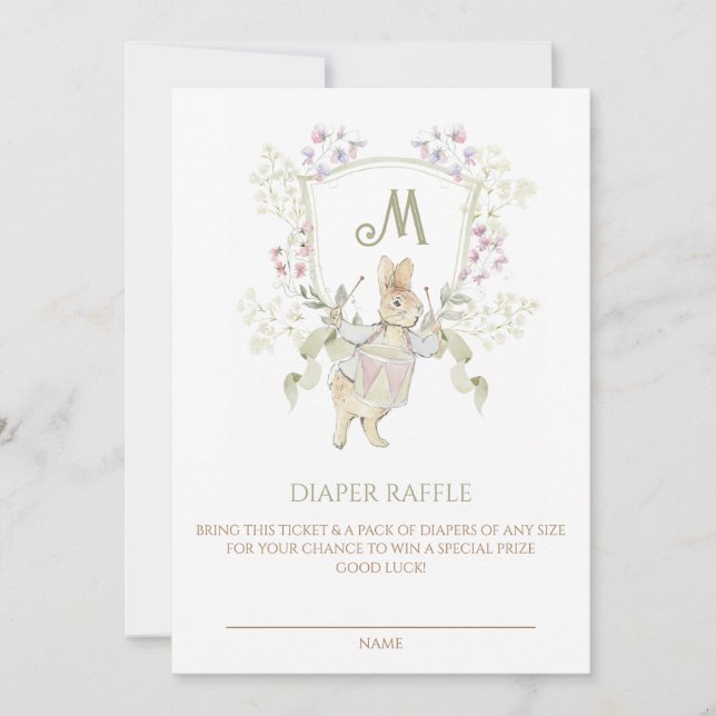 Convite Gingham Peter, a Fralda do Chá de fraldas do Coelh (Frente)