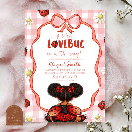 Convite  Gingham Red Ladybug Baby Shower Invitation