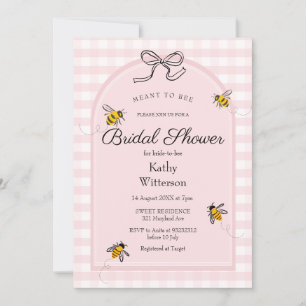 Convite Gingham Rosa Quer Ser Chá de panela