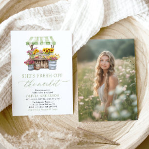 Convite Gingham Verde Fresco Do Chá de panela De Mercado