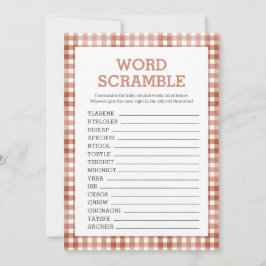 Convite Gingham Watercolor Baby Shower Game Card