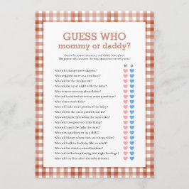 Convite Gingham Watercolor Baby Shower Games Card