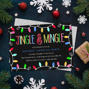 Convite Gingle & Mingle  Festa de Coquetel de Natal