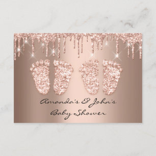 Convite Gira Chá de fraldas Com Brilho Garota Garoto