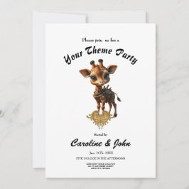 Convite Girafa bebê em desenho animado