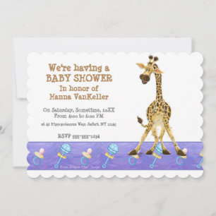 Convite Girafa de animais de festa