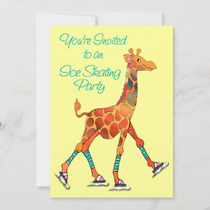 Convite Girafa De Patinação De Gelo