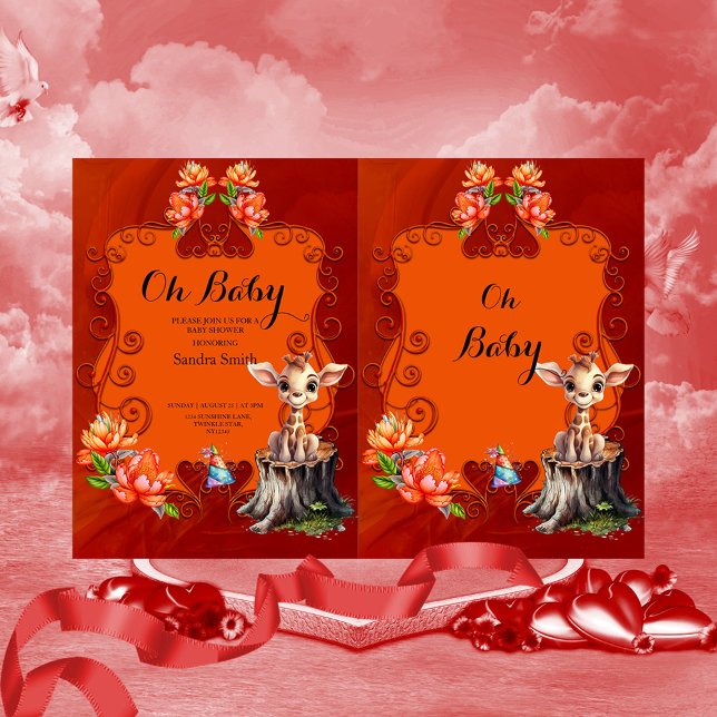 Convite Girafa doce (Sweet giraffe)