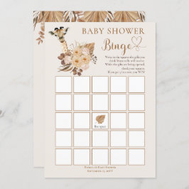 Convite Girafa Fofa Fofa Bingo Chá de fraldas de Graus Sec