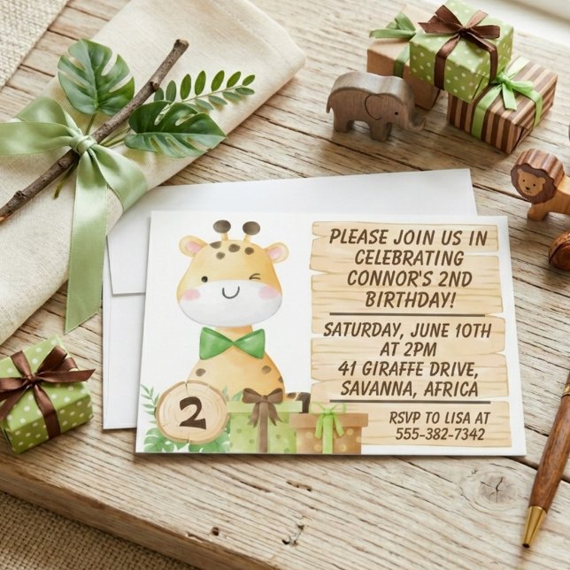 Convite Girafa Fofa para Aniversário de Criança (Criador carregado)