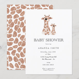 Convite Giraffe Boho Mãe e Bebê Chá de fraldas Safari