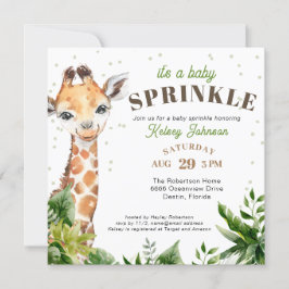 Convite Giraffe Selgle Safari Chá Baby Sprinkle