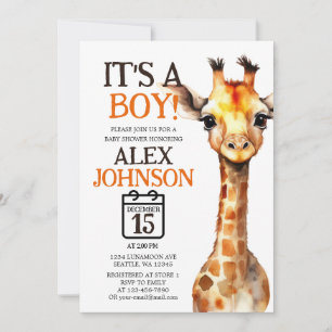 Convite Giraffe Themed Safari Chá de fraldas