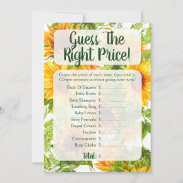 Convite Girassóis Adivinham O Jogo Do Preço Do Chá de fral