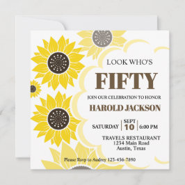 Convite Girassóis Amarelos bonito De Qualquer Idade Aniver