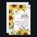 Convite Girassóis Amarelos Densidade Branca 60º Aniversári<br><div class="desc">Girassóis amarelos e castanhos russos e margaridas brancas com lindas folhas verdes no 60º convite de aniversário branco para mulheres. A parte traseira desta placa tem um padrão de bolinhas amarelo em branco. Entre em contato conosco para obter ajuda com a personalização ou para solicitar produtos correspondentes.</div>