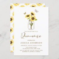 Girassóis amarelos em um Mason Jar Quinceañera