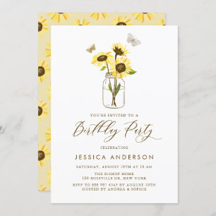 Convite Girassóis Amarelos na Festa de aniversário Mason J