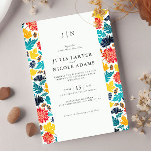 Convite Girassóis Aquarela Azul Amarelo Foto Casamento