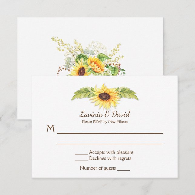 Convite Girassóis de Aguarela Rústica Caveira de Chifre Lo (Frente/Verso)