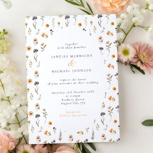 Convite Girassóis Delirantes & Flores Silvestres Casamento