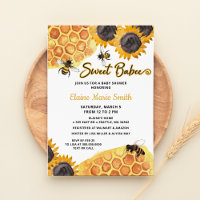 Girassóis Doce Babee Honey Bee Chá de fraldas